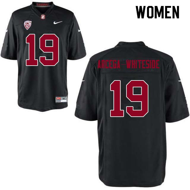 Women Stanford Cardinal #19 J.J. Arcega-Whiteside College Football Jerseys Sale-Black - Click Image to Close